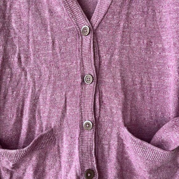 Eddie Bauer Cotton Dusty Pink V-Neck Women's Cardigan - Size Small - Picture 3 of 9